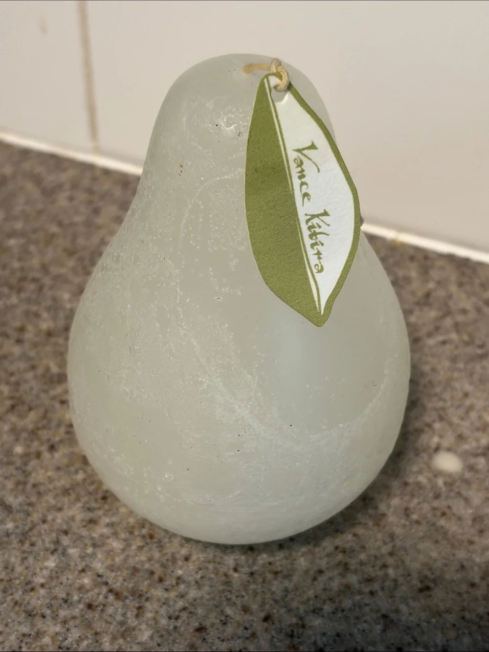 Pear-Shaped White Decorative Candle